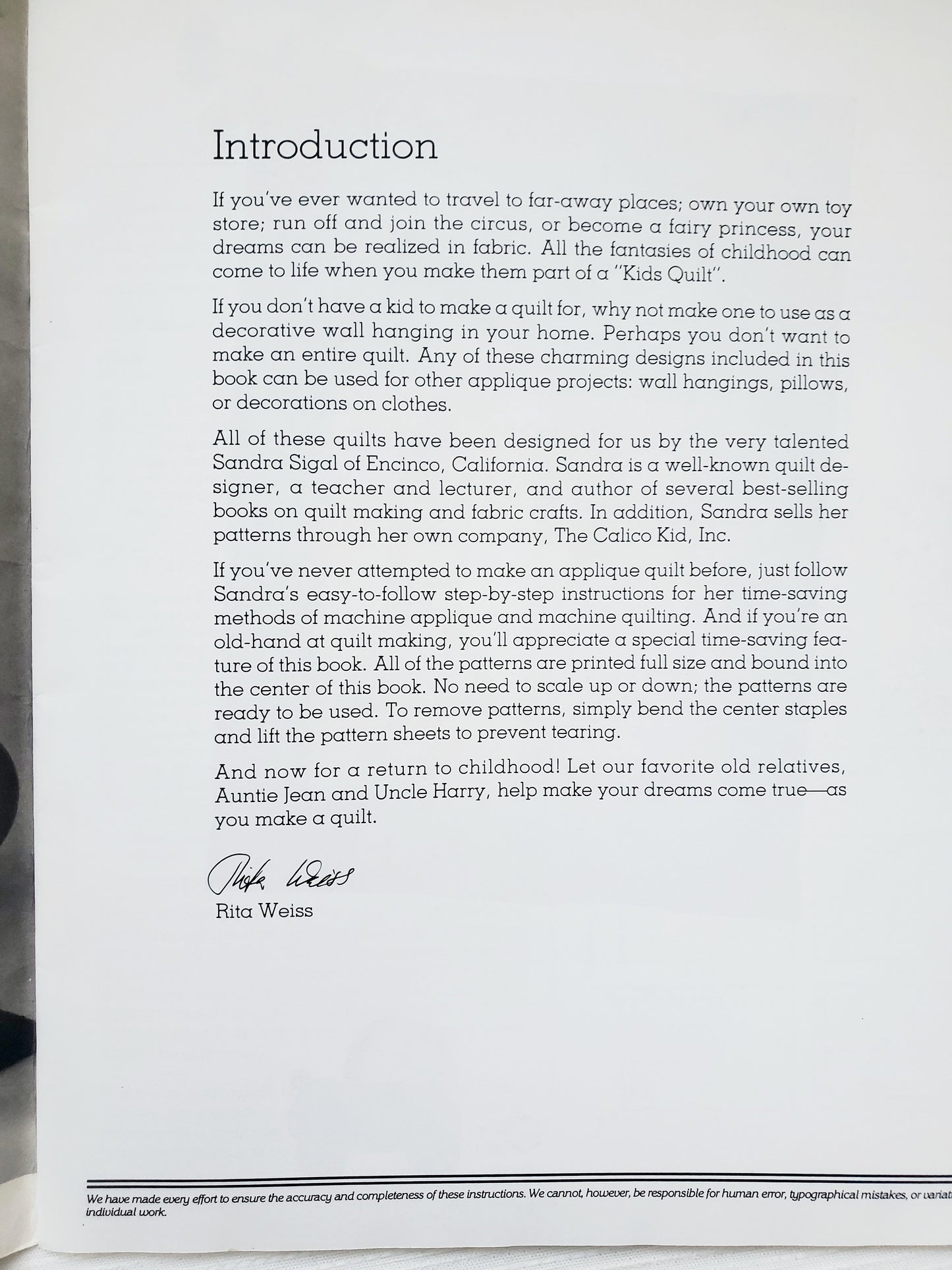 Kids Quilts, By Sandra Sigal, Easy Machine Applique, American School of Needlework, 4108