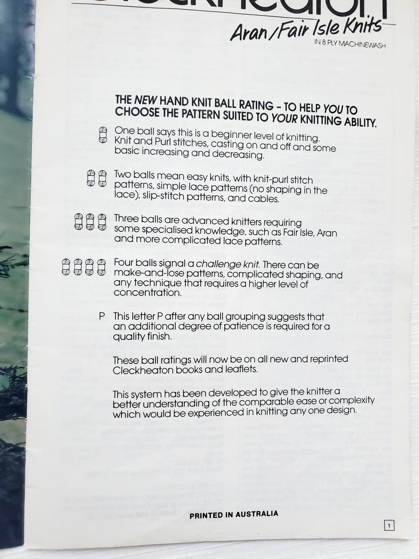 Knitting Booklet by Cleckheaton. Aran / Fair Isle Knits in 8 PLY Machine wash, Book No. 407