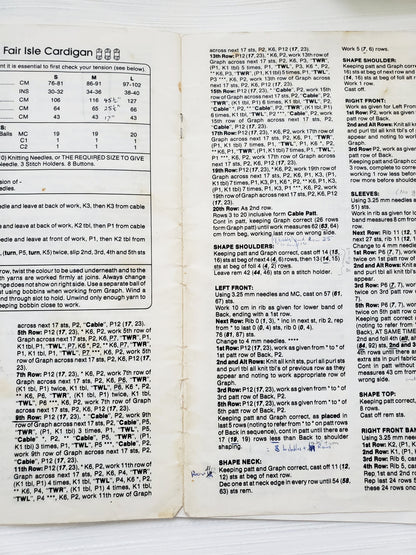 Knitting Booklet by Cleckheaton. Aran / Fair Isle Knits in 8 PLY Machine wash, Book No. 407