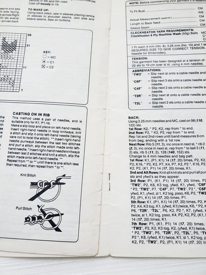 Knitting Booklet by Cleckheaton. Aran / Fair Isle Knits in 8 PLY Machine wash, Book No. 407