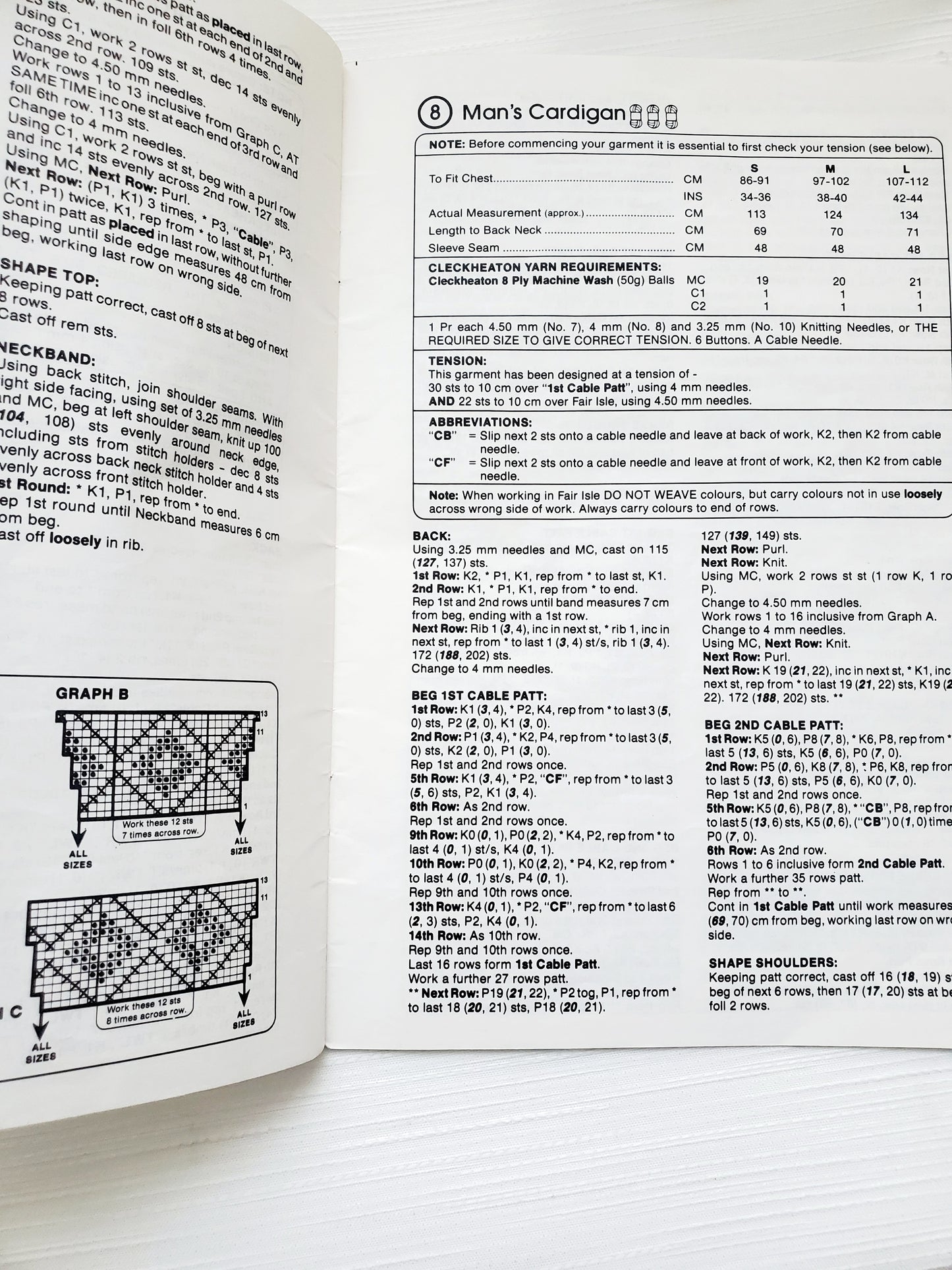 Knitting Booklet by Cleckheaton. Aran / Fair Isle Knits in 8 PLY Machine wash, Book No. 407