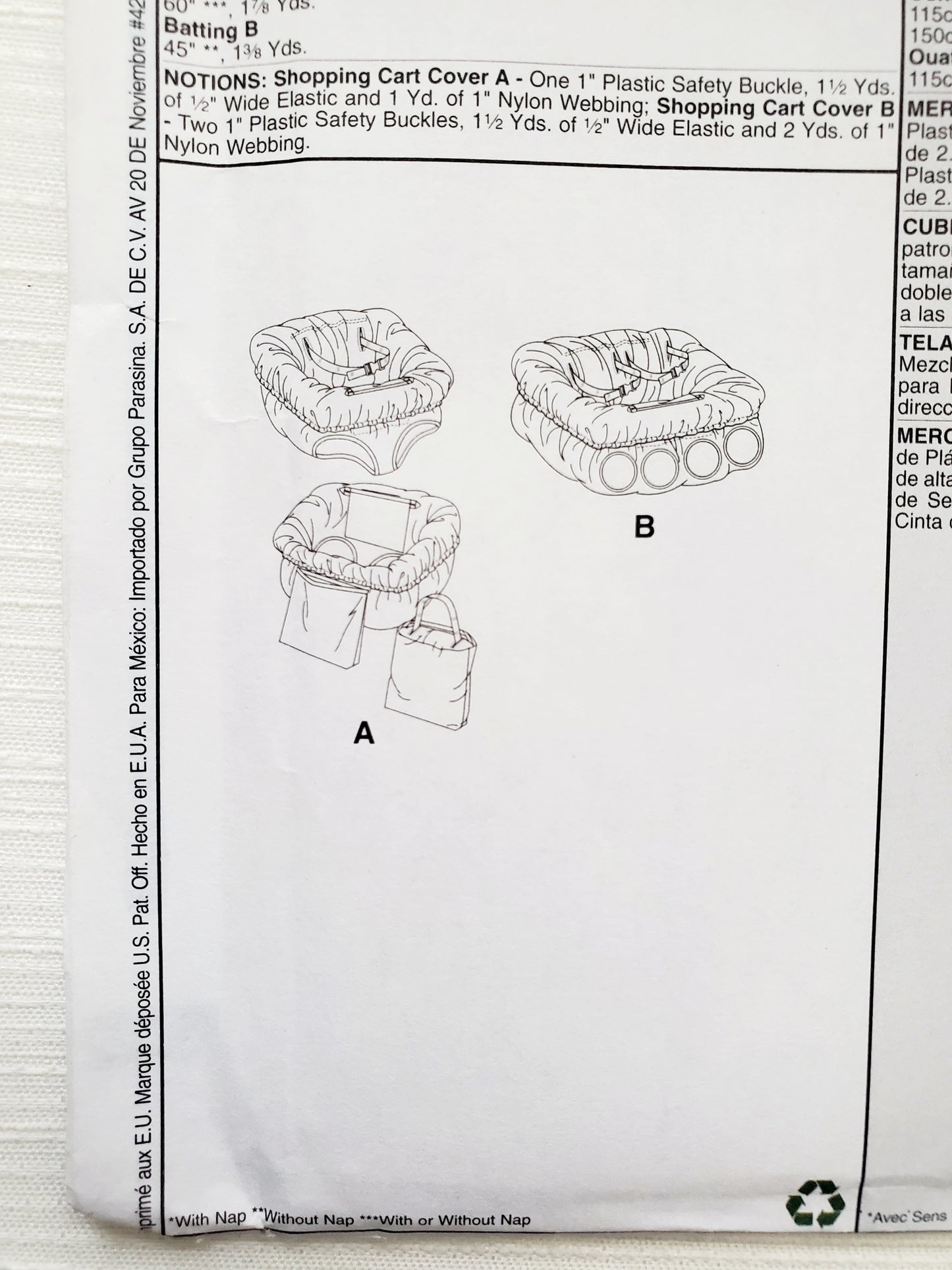 MCCALLS Sewing Pattern M5721, McCalls Craft, Shopping Cart Cover, Trolley Cover, Baby, Toddler