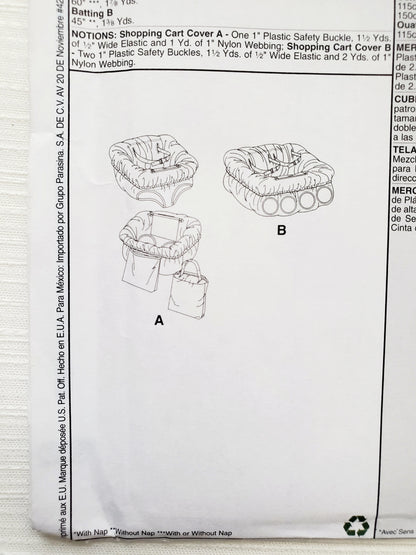 MCCALLS Sewing Pattern M5721, McCalls Craft, Shopping Cart Cover, Trolley Cover, Baby, Toddler