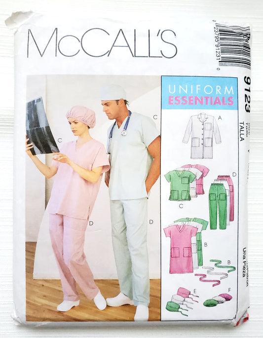 MCCALLS Sewing Pattern 9123, Nursing, Nurse Uniform, Scrubs, Customized Scrubs, Size Small, Medium, Large