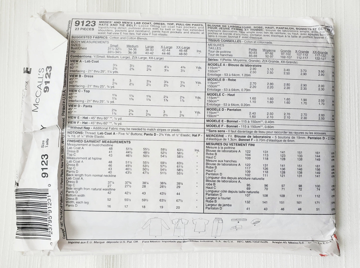 MCCALLS Sewing Pattern 9123, Nursing, Nurse Uniform, Scrubs, Customized Scrubs, Size Small, Medium, Large