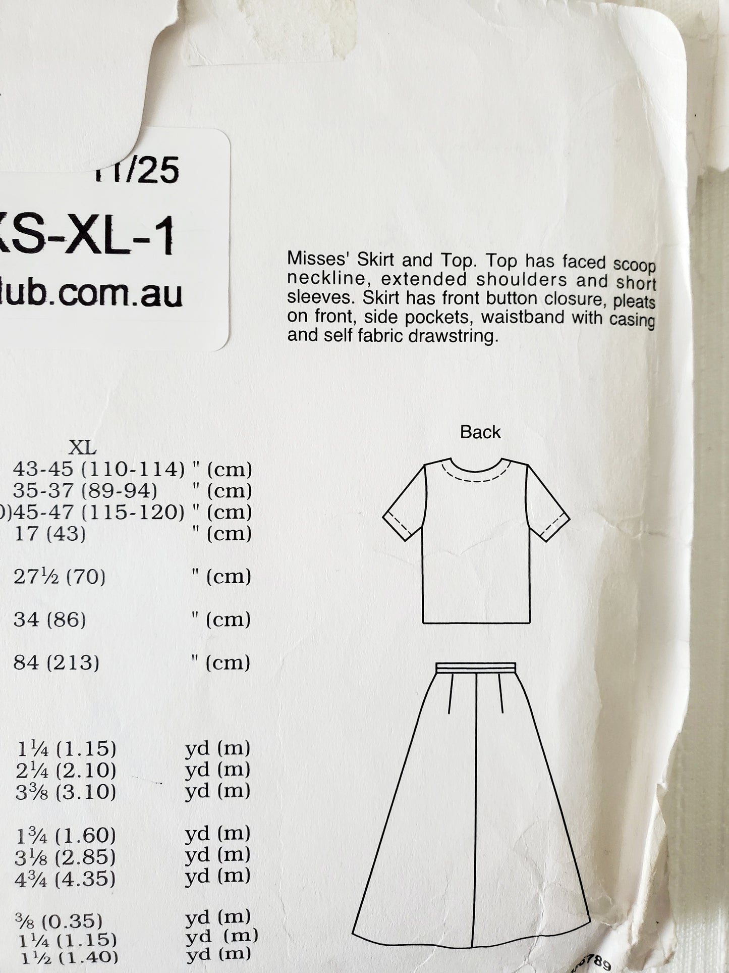 KWIK SEW Sewing Pattern 2253, Skirt, Pleats on Front, Top, Scooped Neckline, Size XS-XL