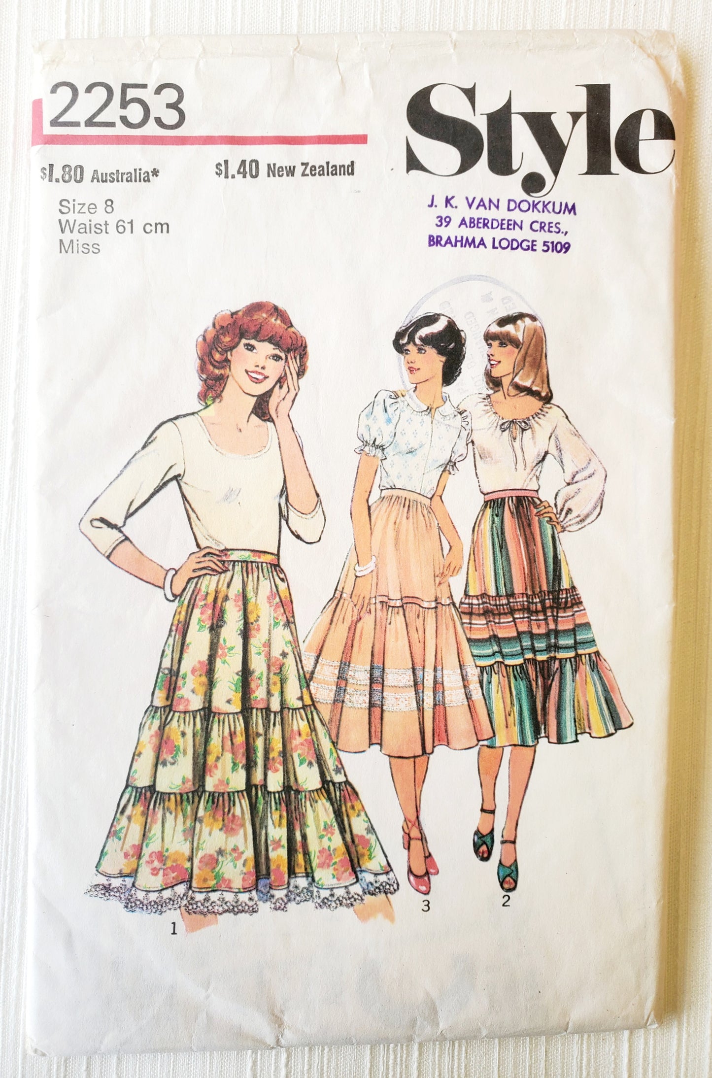 STYLE Sewing Pattern 2253, Skirts, Tiered Skirts, Frill, Set of Skirts, Size 8