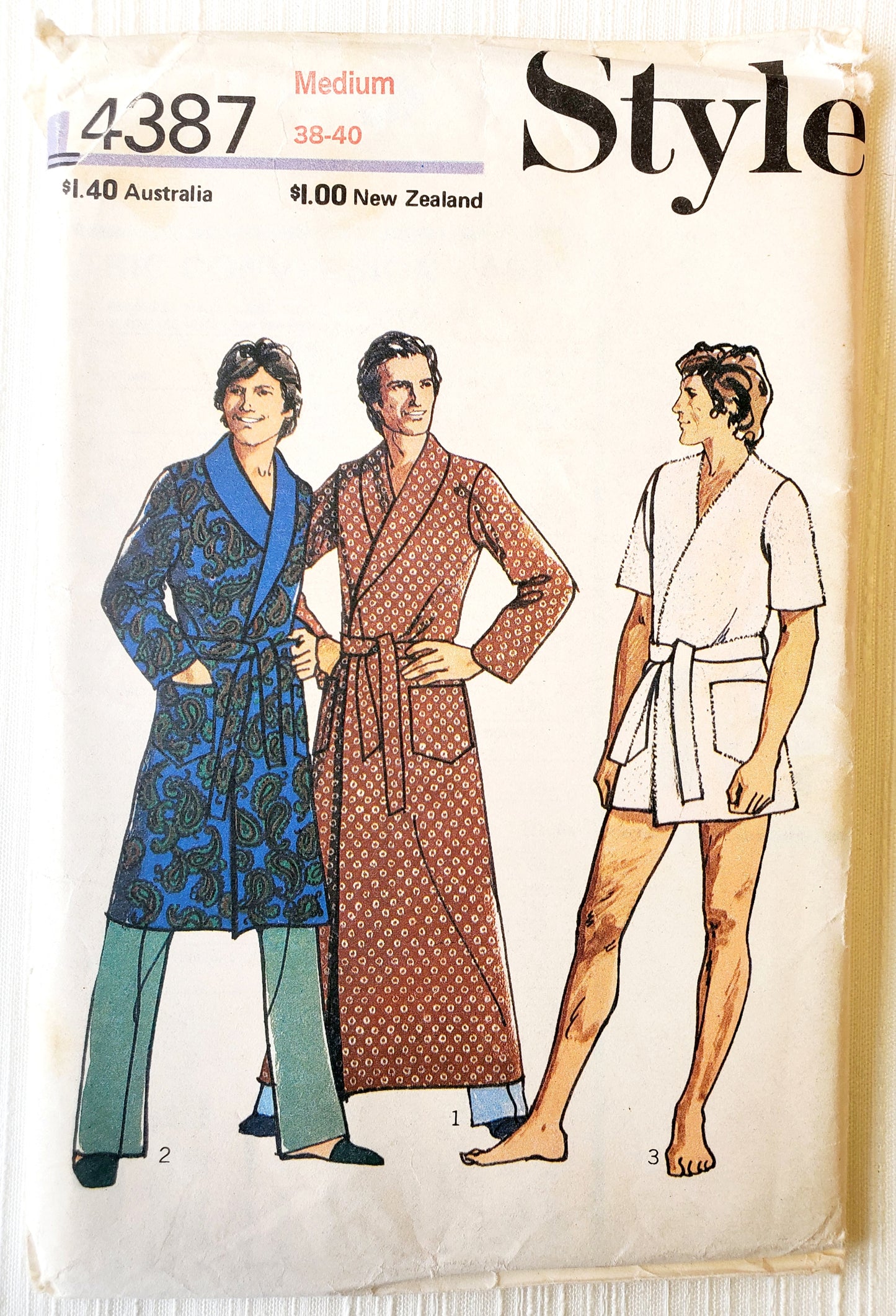 STYLE Sewing Pattern 4387, Mens, Mens Robe, Dressing Gown, Size 38-40