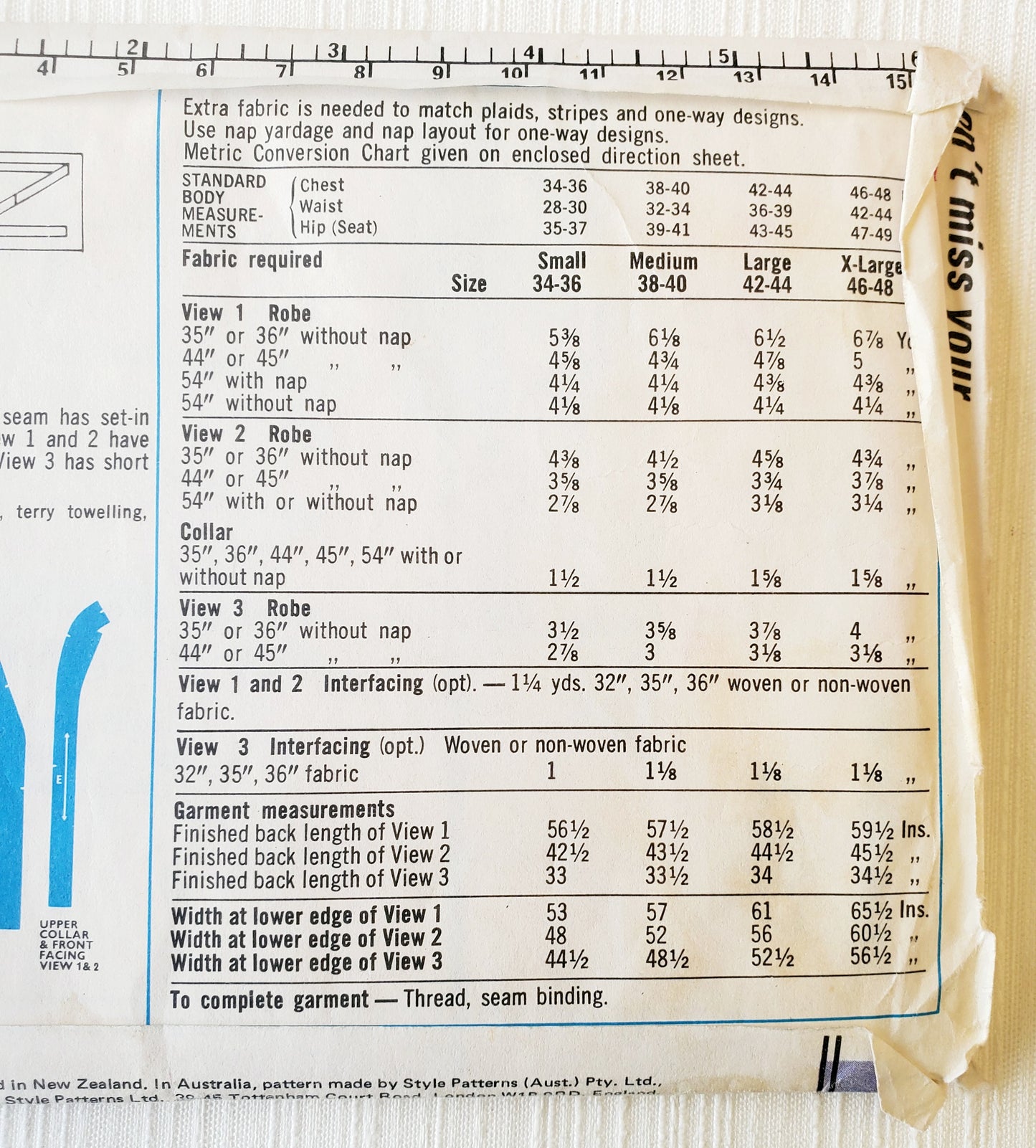 STYLE Sewing Pattern 4387, Mens, Mens Robe, Dressing Gown, Size 38-40