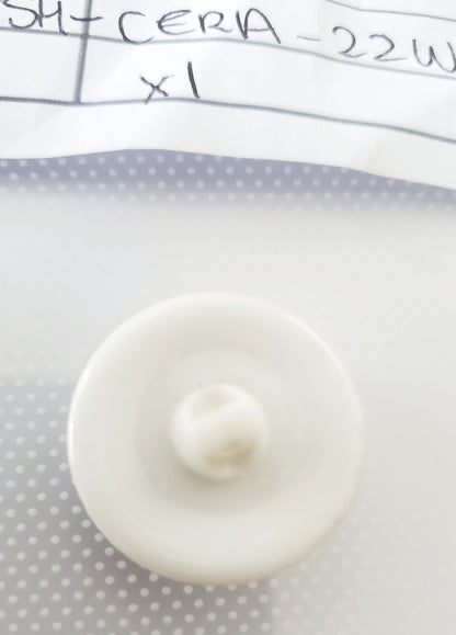 Shank Sewing Buttons, 22mm, 2.2cm, Porcelain, White, Gold, Decorative, Floral, QTY 1