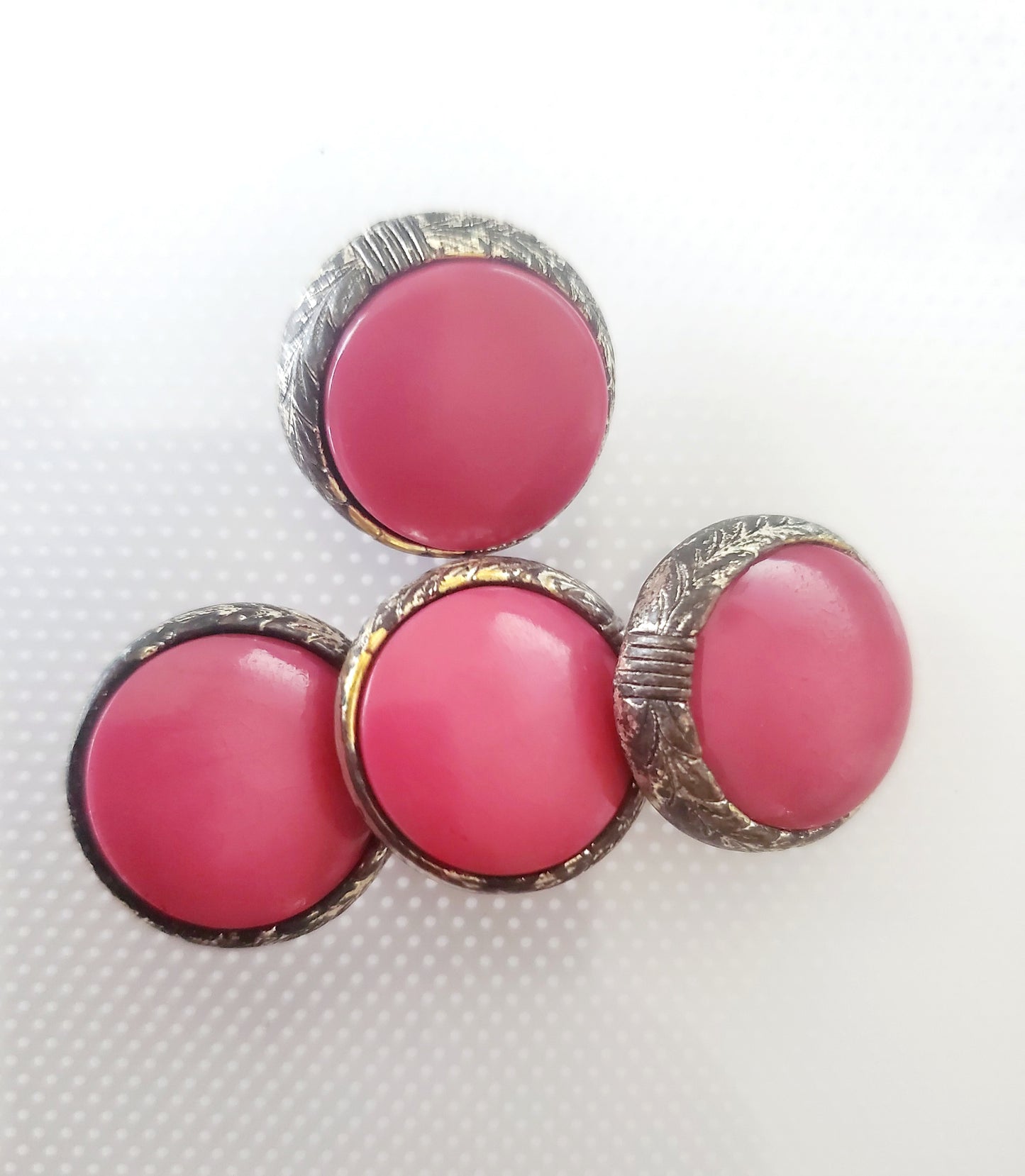 Shank Sewing Buttons, Size 20mm, 2cm, Plastic, Pink, QTY 4