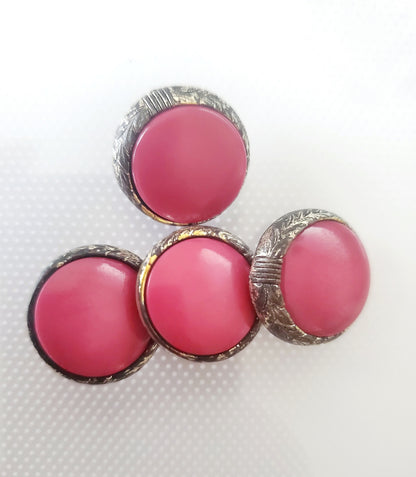 Shank Sewing Buttons, Size 20mm, 2cm, Plastic, Pink, QTY 4