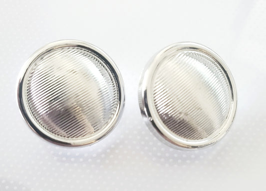 Shank Sewing Buttons, Size 22mm, 2.2cm, Plastic, Silver Colour, QTY 2