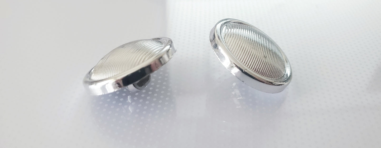 Shank Sewing Buttons, Size 22mm, 2.2cm, Plastic, Silver Colour, QTY 2