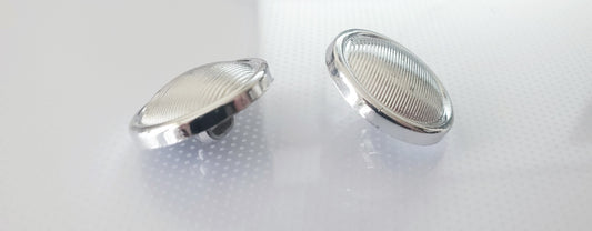 Shank Sewing Buttons, Size 22mm, 2.2cm, Plastic, Silver Colour, QTY 2