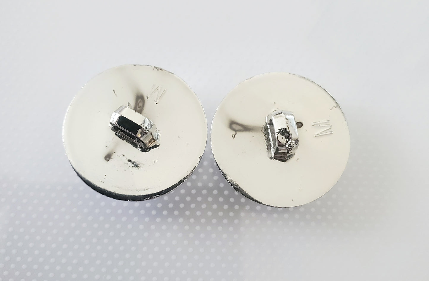 Shank Sewing Buttons, Size 22mm, 2.2cm, Plastic, Silver Colour, QTY 2