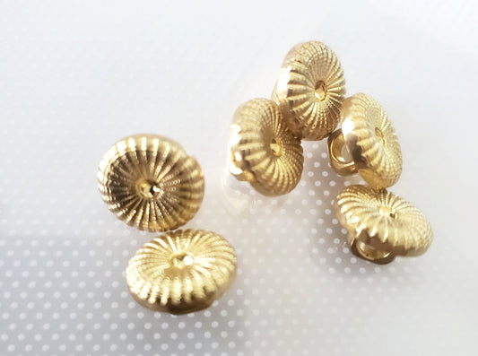 Shank Sewing Buttons, Size 11mm, 1.1cm, Plastic, Gold Colour, QTY 6