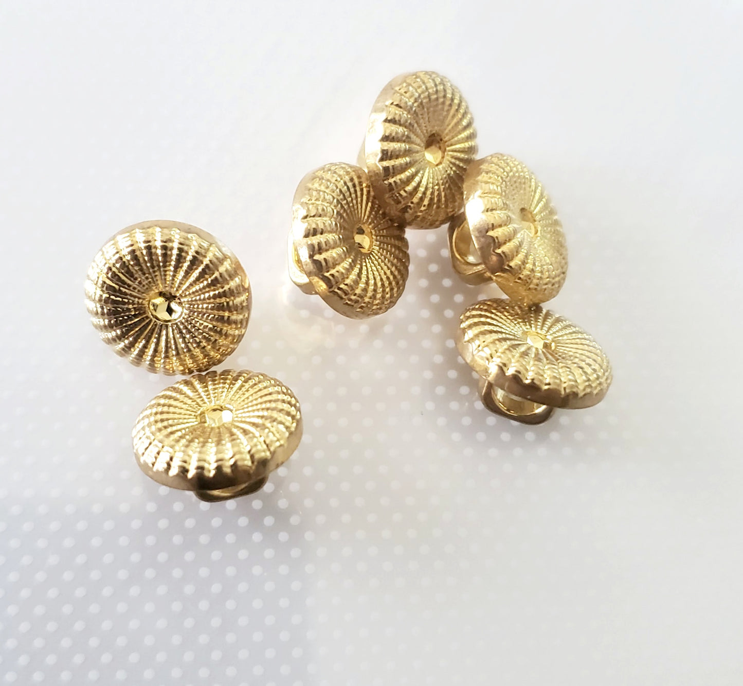 Shank Sewing Buttons, Size 11mm, 1.1cm, Plastic, Gold Colour, QTY 6