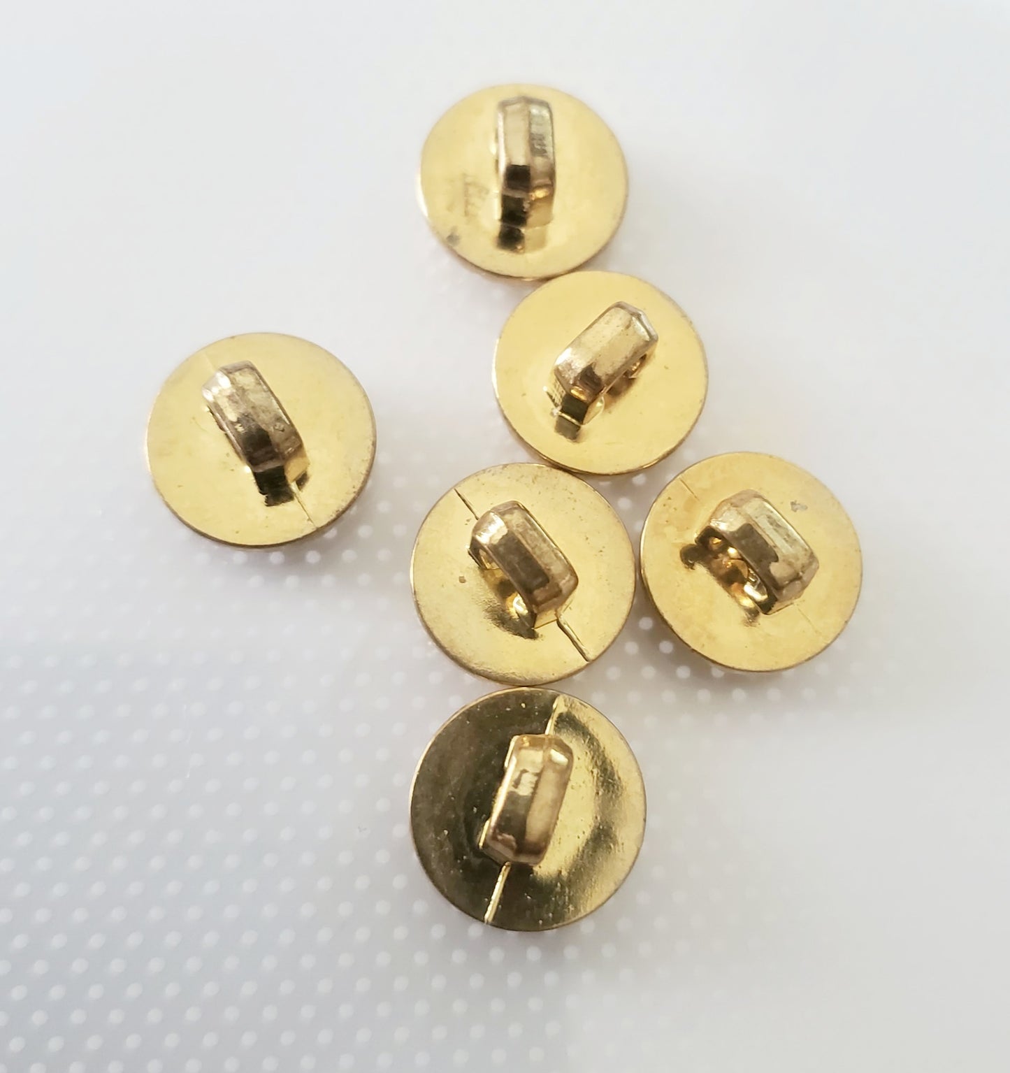 Shank Sewing Buttons, Size 11mm, 1.1cm, Plastic, Gold Colour, QTY 6