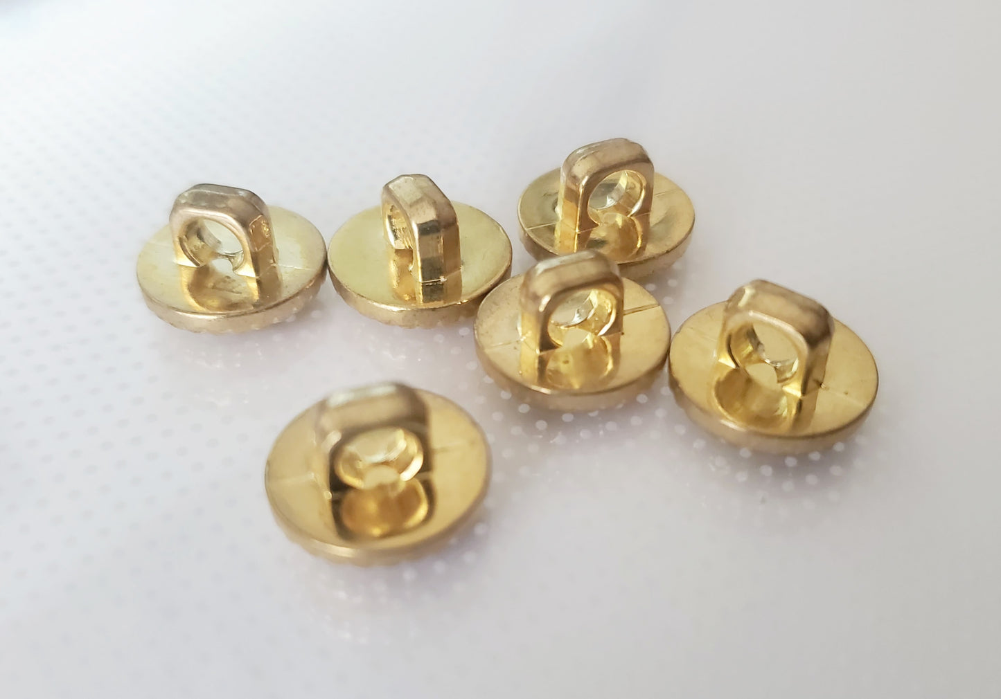 Shank Sewing Buttons, Size 11mm, 1.1cm, Plastic, Gold Colour, QTY 6