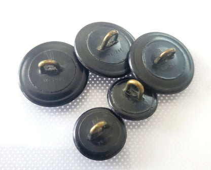 Shank Sewing Buttons, Bakelite, RAAF, Royal Australian Air Force, Vintage, 2.5cm 1.8cm, QTY 5