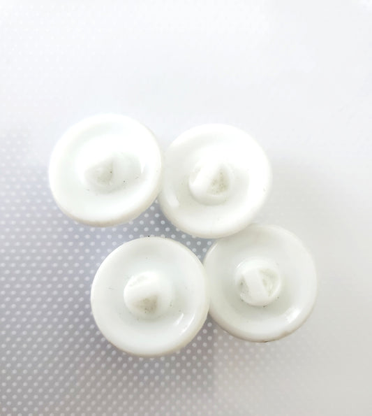 Shank Sewing Buttons, Sizes 20mm, 2cm, Porcelain, with Shell Type Pattern,  QTY 4