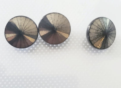 Shank Sewing Buttons, Black, Silver, 13mm, 1.3cm, Plastic, QTY 3