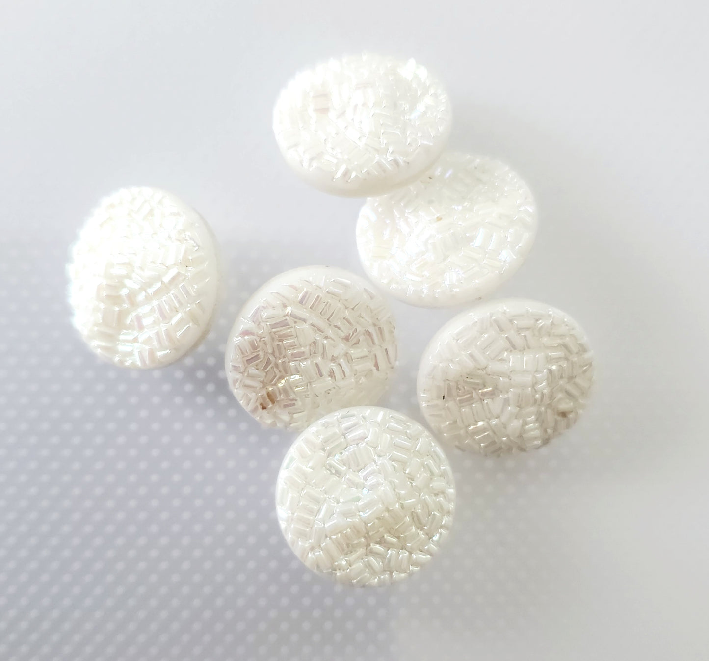 Shank Sewing Buttons, 14mm, 1.4cm, Porcelain, Iridescent, QTY 7