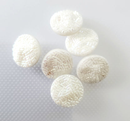 Shank Sewing Buttons, 14mm, 1.4cm, Porcelain, Iridescent, QTY 7