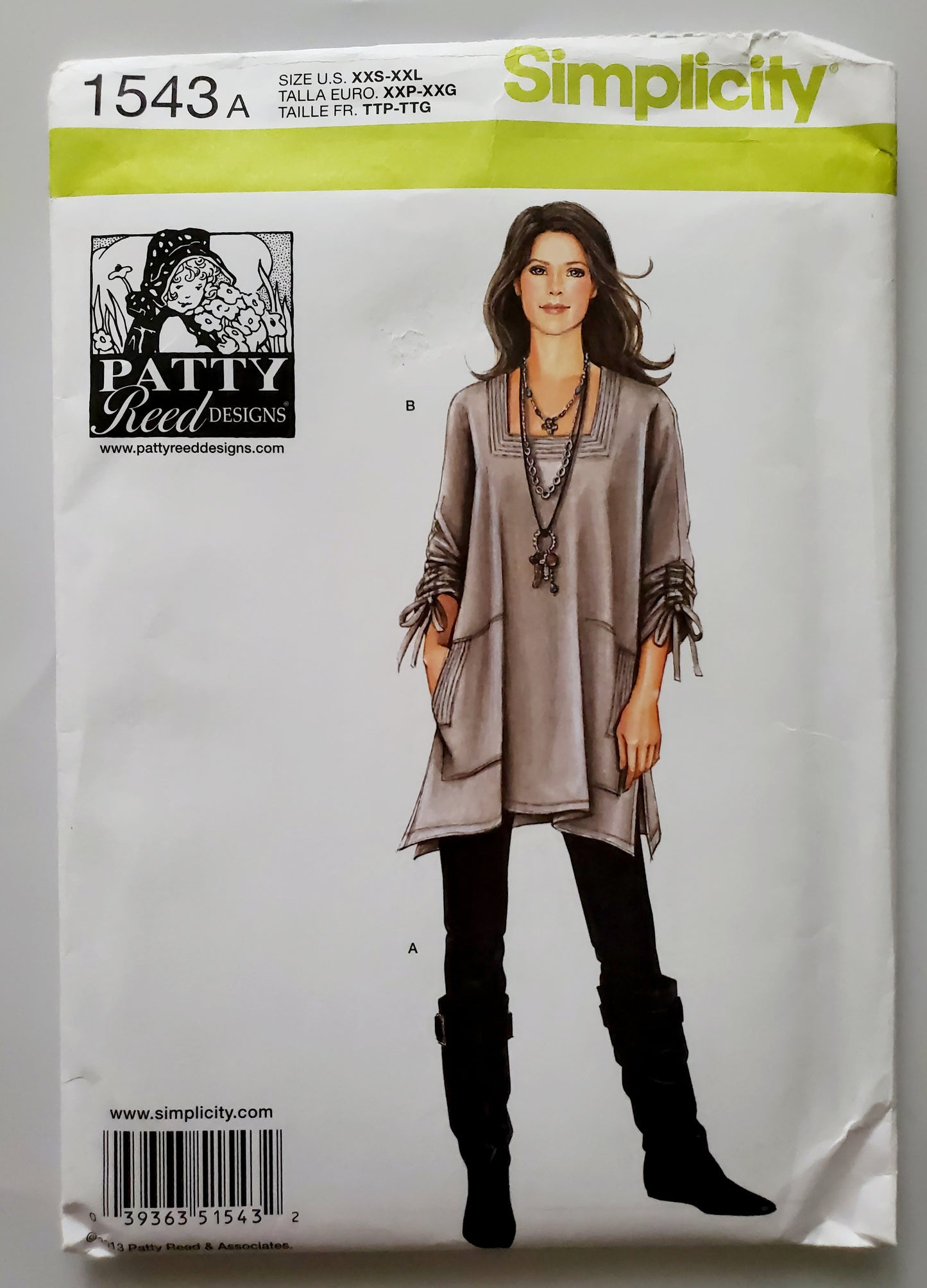 SIMPLICITY Sewing Pattern 1543, Long Top, Long Tunic, Knit Pants, Pants, Close Fitting, Size 4-26
