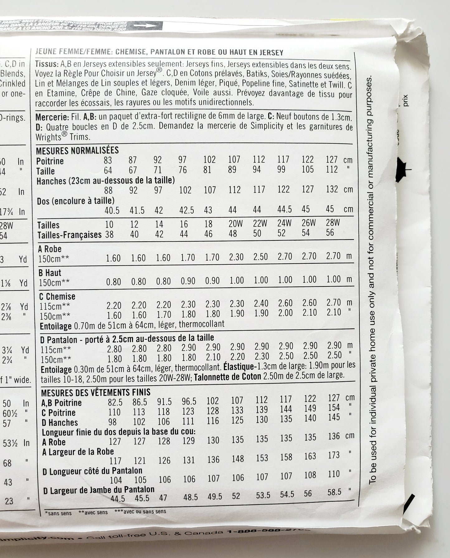 SIMPLICITY Sewing Pattern 2189, Shirt, Pants, Cargo Pants, Knit Top, Knit Dress, Size 20-28