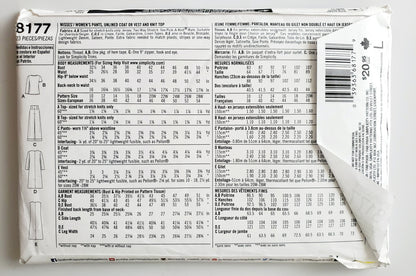 SIMPLICITY Sewing Pattern 8177, Pants, Coat, Unlined Coat, Vest, Knit Top, Outfit, Size 20-28