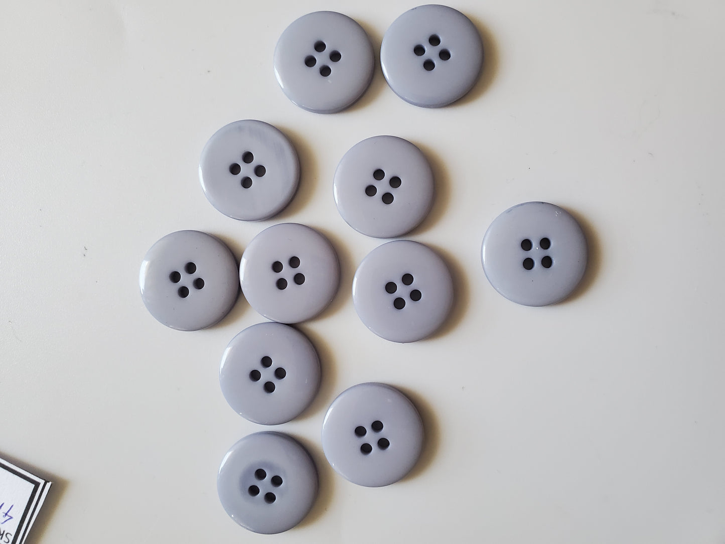 Blue Round Sewing Pattern, 4-Holed Buttons, Airplane Theme, Size 20mm, 2cm, Plastic QTY 11
