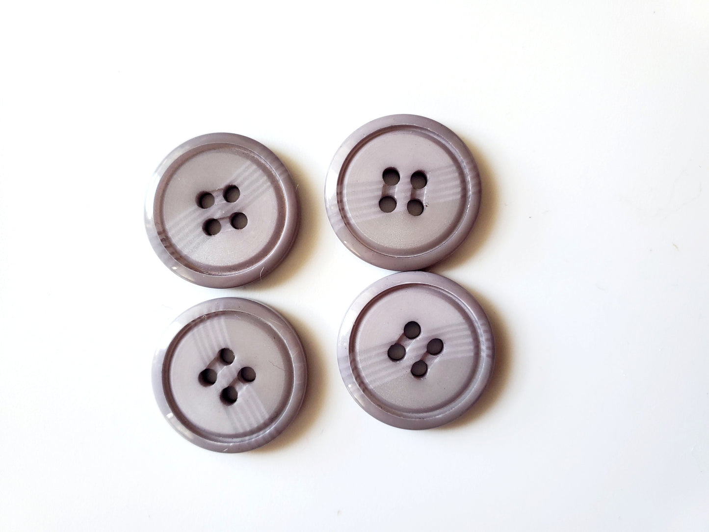 Purple Round 4-Holed Sewing Buttons, Size 20mm, 2cm, Plastic, QTY 4