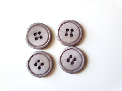 Purple Round 4-Holed Sewing Buttons, Size 20mm, 2cm, Plastic, QTY 4