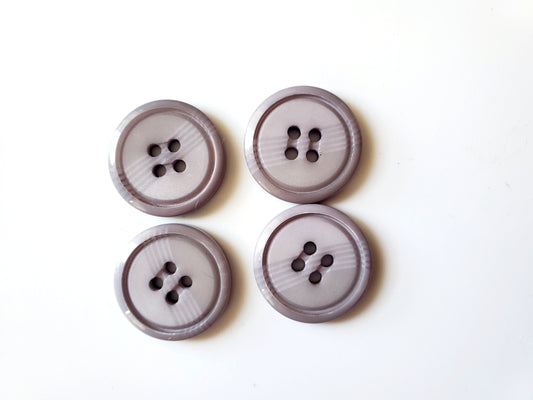 Purple Round 4-Holed Sewing Buttons, Size 20mm, 2cm, Plastic, QTY 4