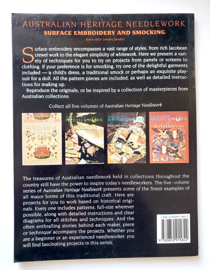 Australian NEEDLEWORK Surface Embroidery and Smocking: Jennifer Sanders