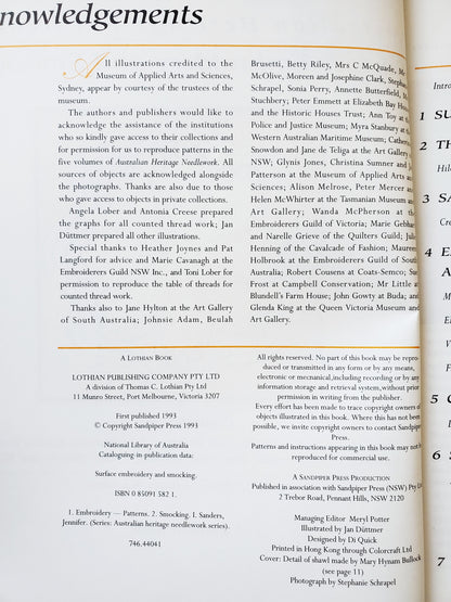 Australian NEEDLEWORK Surface Embroidery and Smocking: Jennifer Sanders