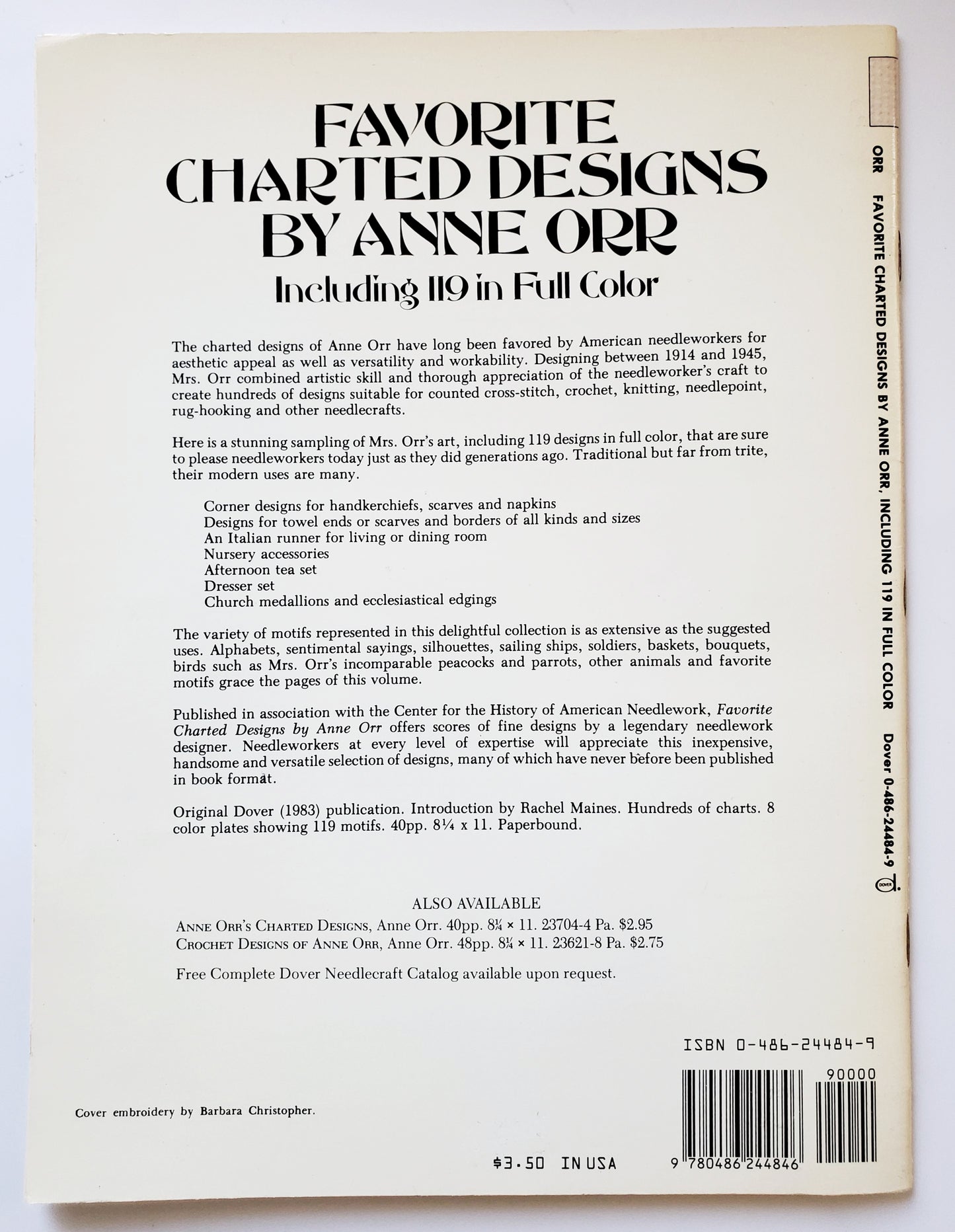 Favorite Charted Designs by Anne Orr. 119 in Full Colour Dover Needlework Series