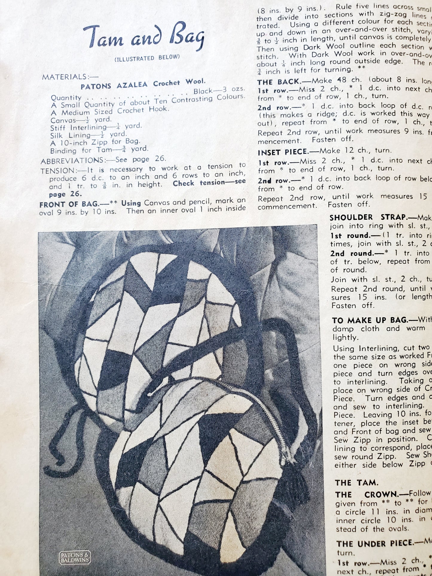 Vintage 1950's Patons Knitting Book No. 252. Tea Cozy Lampshade Bag Toy Rugs