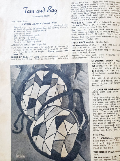 Vintage 1950's Patons Knitting Book No. 252. Tea Cozy Lampshade Bag Toy Rugs