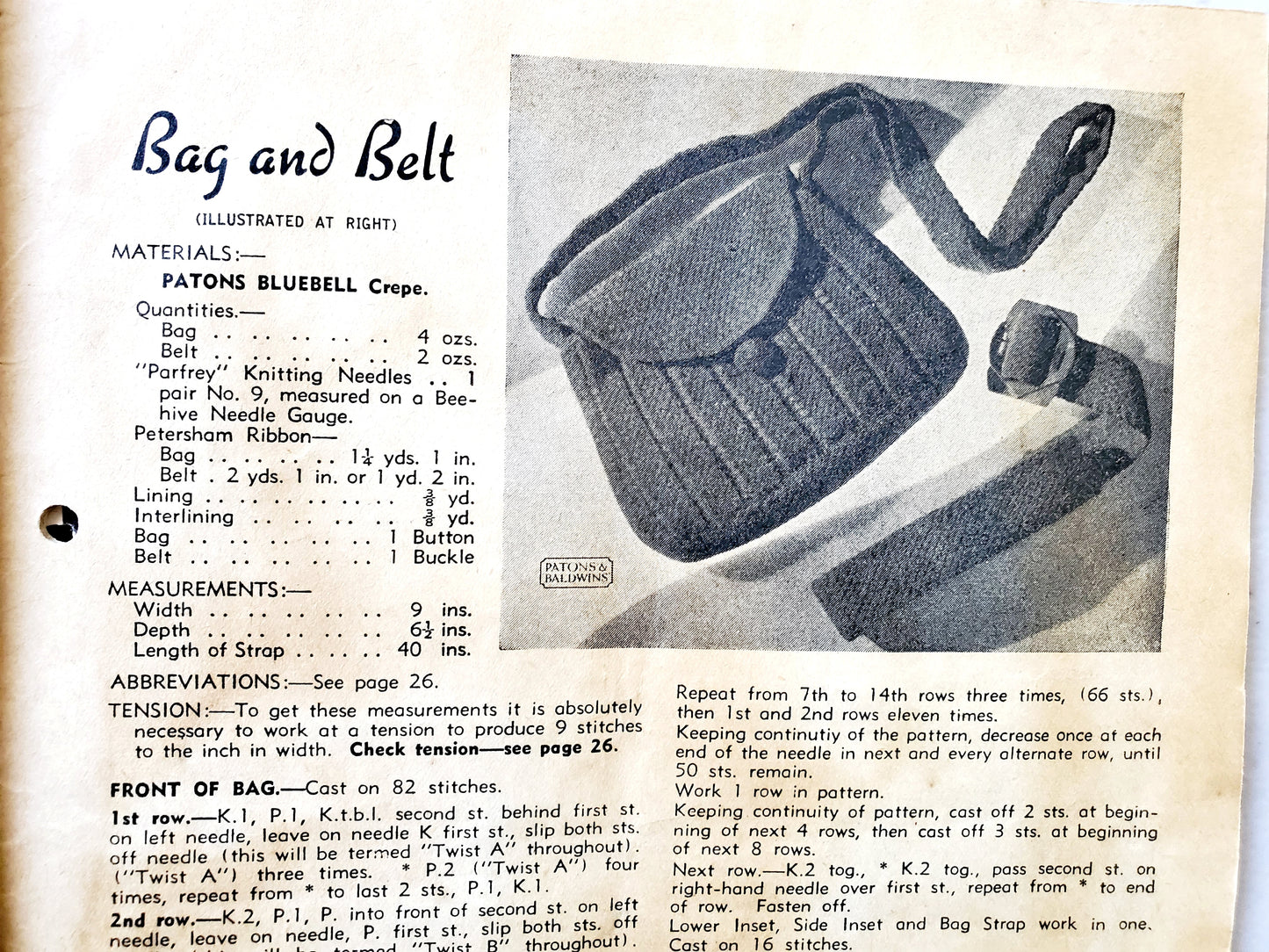 Vintage 1950's Patons Knitting Book No. 252. Tea Cozy Lampshade Bag Toy Rugs