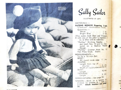 Vintage 1950's Patons Knitting Book No. 252. Tea Cozy Lampshade Bag Toy Rugs