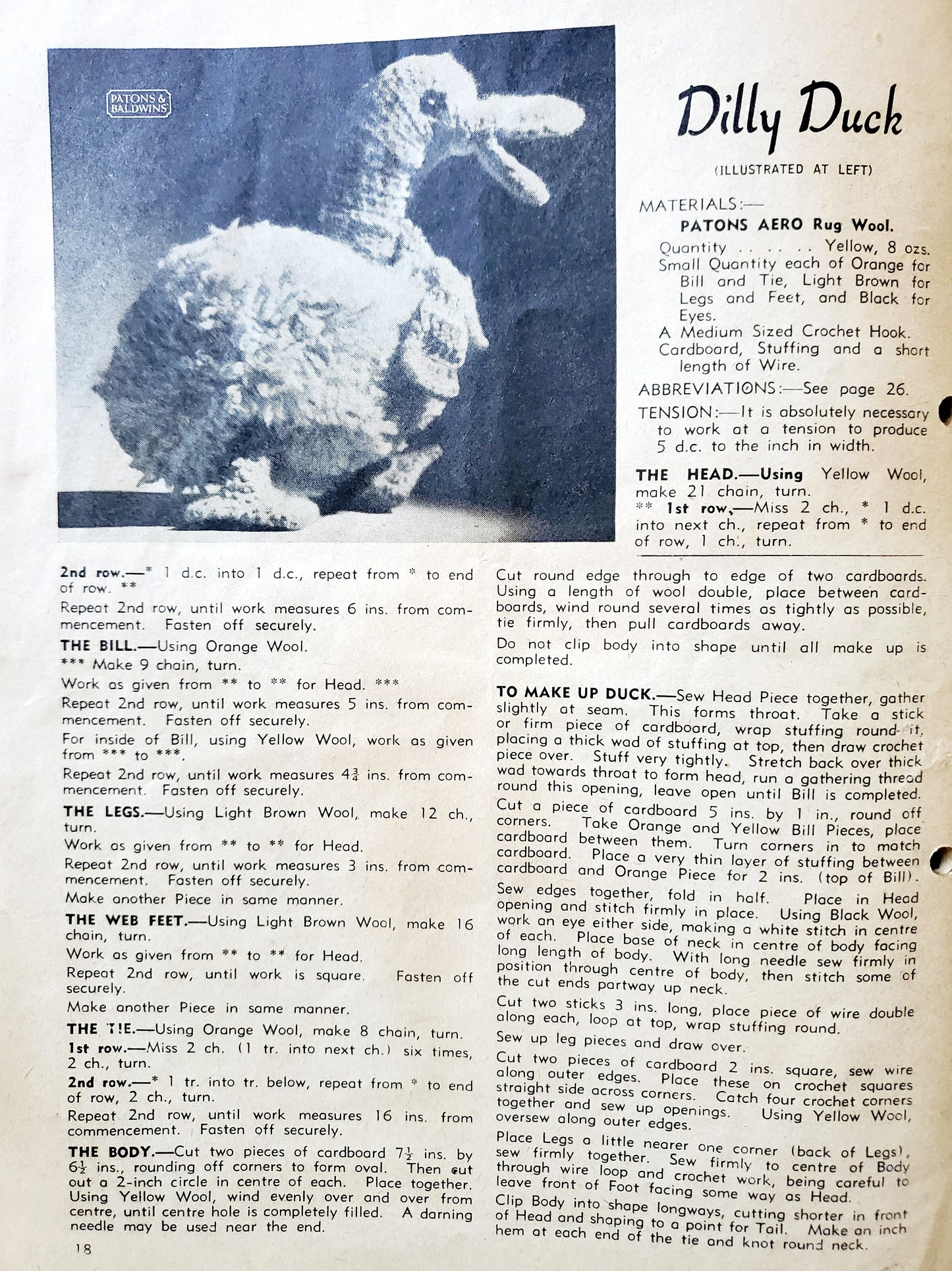 Vintage 1950's Patons Knitting Book No. 252. Tea Cozy Lampshade Bag Toy Rugs