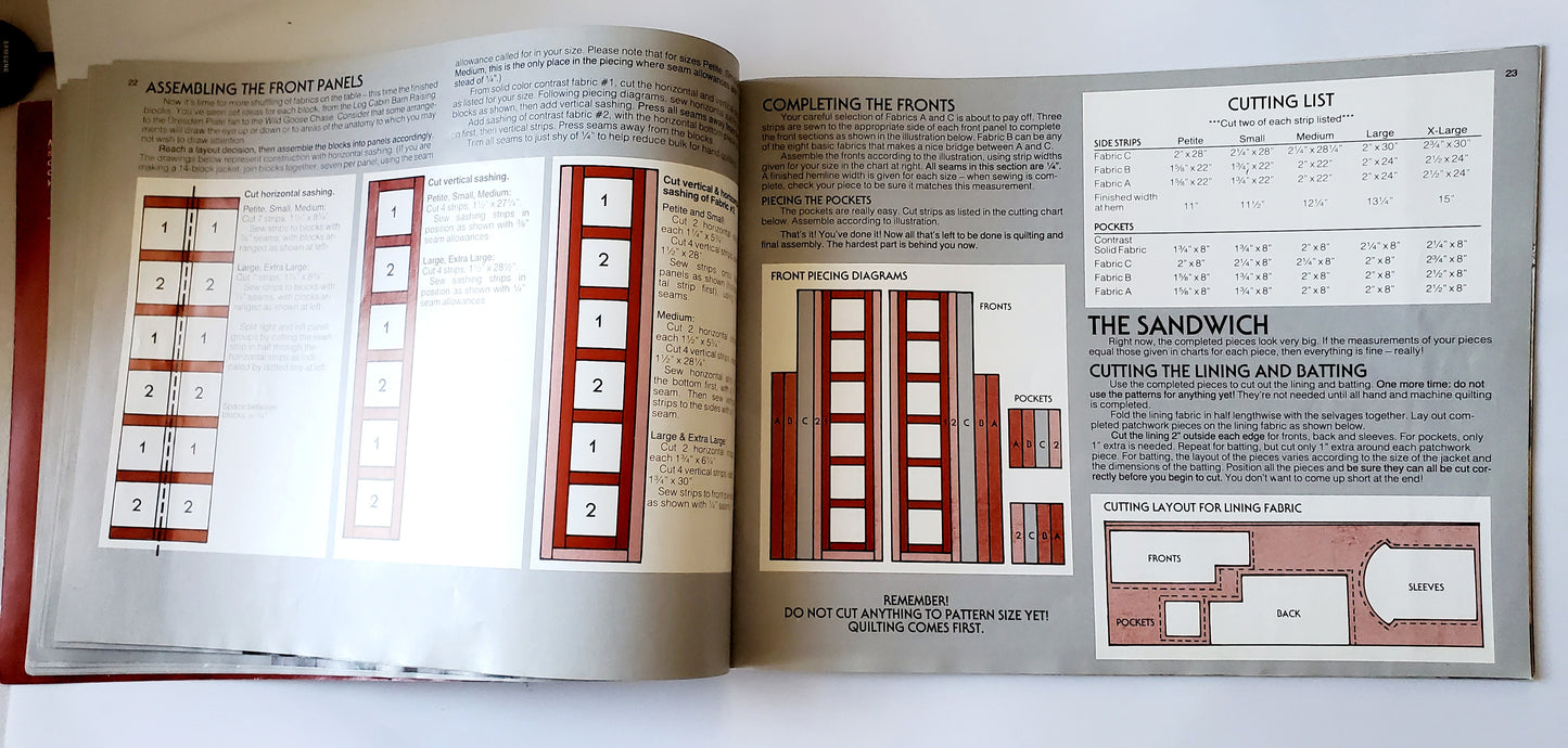 The Original Log Cabin Jacket & Vest Book- Barbara B Doriss, Quilting Book