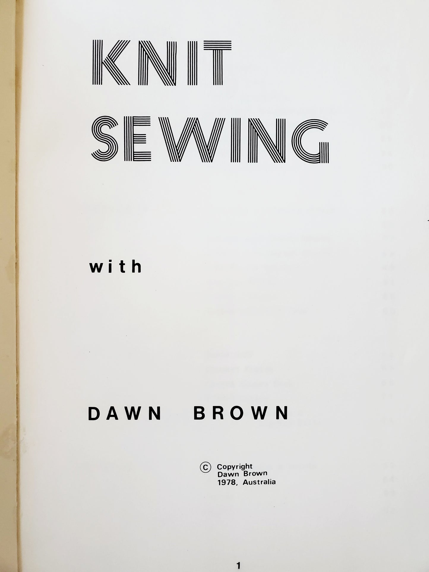 Knit Sewing, Dawn Brown - Instructional Book for Sewing with Knit Fabrics