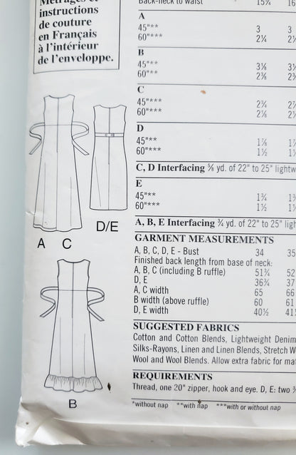 NEW LOOK Sewing Pattern 6200, Sleeveless Dress With Wrap Style Front 8-18