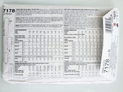 SIMPLICITY 7178, Oriental Dress, Top, Pants, Mandarin Collar, Frog Closures, Size 10-14