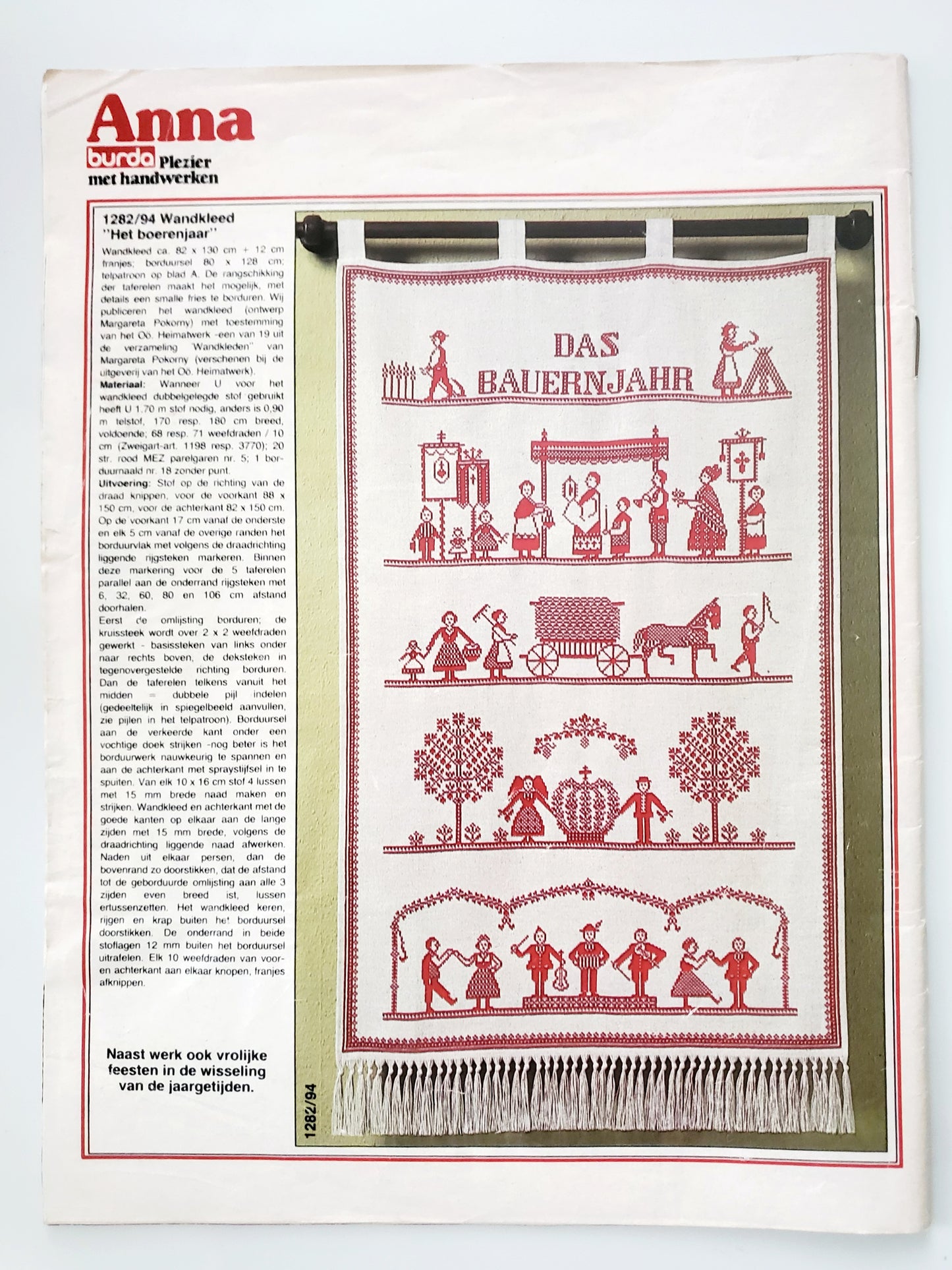ANNA Vintage BURDA Plezier methandwerken December 1982 Magazine (pattern insert)