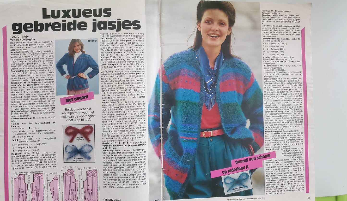 ANNA Vintage BURDA Plezier methandwerken December 1982 Magazine (pattern insert)